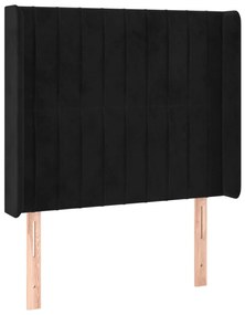 vidaXL Κρεβάτι Boxspring με Στρώμα &amp; LED Μαύρο 100x200 εκ. Βελούδινο