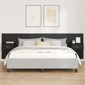 vidaXL Κεφαλή κρεβατιού με κομοδίνο 3 pcs Μαύρη Οξυά