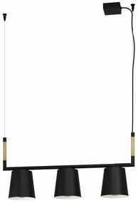 Φωτιστικό Οροφής - Ράγα 43612 Lacey 3/E27 Wood Black-Beige Eglo Metal,Wood