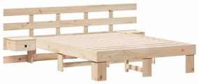 vidaXL Σκελετός Κρεβατιού με συρτάρι Καφέ 140 x 190 cm