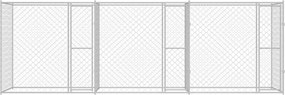 vidaXL Κλουβί σκύλου Ασημί 600 x 200 x 200 εκ. Επικαλυμμένος Χάλυβας