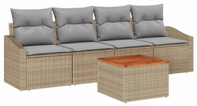vidaXL Σετ Καναπέ Κήπου 5 pcs Μπεζ, ανοιχτό γκρι