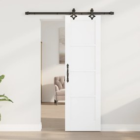 vidaXL Συρόμενη Πόρτα με Σετ Εξαρτημάτων 'ORKDAL' Λευκό Στερεό Ξύλο Πεύκου
