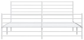 vidaXL Πλαίσιο Κρεβατιού με Κεφαλάρι&Ποδαρικό Λευκό 200x200εκ. Μέταλλο