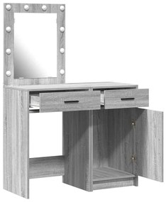 vidaXL Τραπέζι περιποίησης με συρτάρι 2 pcs Γκρι 50 x 41 x 135 εκ