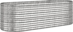 vidaXL Ζαρντινιέρα Ασημί 224x80x68 εκ. Γαλβανισμένος χάλυβας
