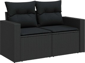 vidaXL Σετ Καναπέ Κήπου 8 pcs Μαύρο συνθετικό ρατάν