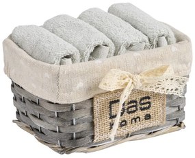 Πετσέτες Σε Καλαθάκι Soft 4002 (Σετ 4τμχ) Light Green Das Home Σετ Πετσέτες 30x30cm 100% Cotton