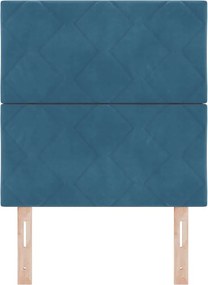 vidaXL LED κεφαλάρι Σκούρο Μπλε 80 cm Τεχνητό Δέρμα