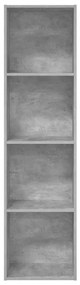 vidaXL Βιβλιοθήκη Γκρι Σκυροδέματος 40x30x152 εκ. Επεξεργ. Ξύλο
