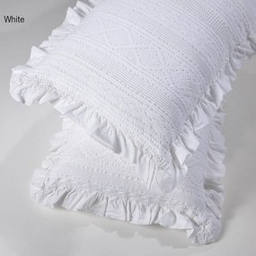 Μαξιλαροθήκη Διακοσμητική Με Βολάν 454 White Down Town 40Χ60 100% Βαμβάκι