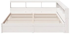 vidaXL Κρεβάτι Βιβλιοθήκη Χωρίς Στρώμα 160x200 εκ Μασίφ Ξύλο Πεύκου