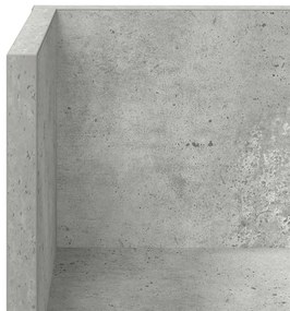 Ράφια τοίχου 2 τεμάχια Μπετόν Γκρι 75x16,5x16,5 cm Ξύλο μηχανής - Γκρι