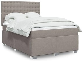 vidaXL Κρεβάτι Boxspring με Στρώμα Taupe 160x200 εκ. Υφασμάτινο