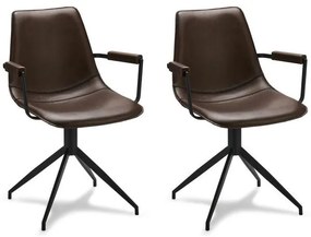 Isabel Dining Chair with Armrests Dark Brown