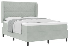 vidaXL Κρεβάτι με Στρώμα Light Grey 160x200 εκ. Βελούδο