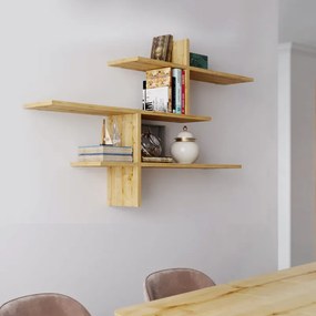 Ραφιέρα τοίχου Leo Megapap χρώμα sapphire oak 123x22x80εκ.