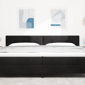 vidaXL LED Κεφαλάρι με Κουμπιά Μαύρο 100 εκ Βελούδο