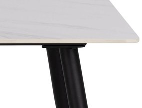 Τραπέζι Oakland 781, Μαύρο, Άσπρο, 75x80x140cm, 53 kg, Κεραμικός, Μέταλλο | Epipla1.gr