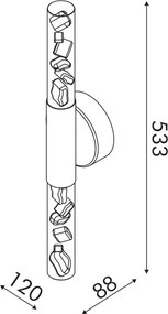 Απλίκα Τοίχου LED 3 CCT Aca Oasis CN2W13PGCCT Brass Gold