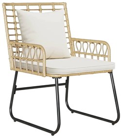 vidaXL Σέτ φαγητού για κήπο 3 pcs Μαύρο, Ανθρακί Πολυ rattan, ατσάλι