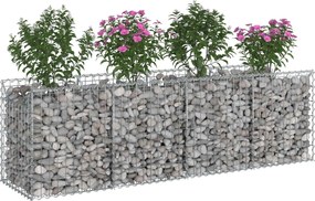 vidaXL Ανασηκωμένο κρεβάτι gabion Ασημί