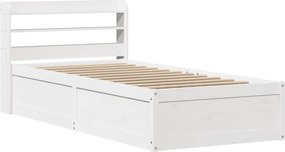 vidaXL Πλαίσιο Κρεβατιού Κεφαλάρι Λευκό 75x190εκ. Μασίφ Πεύκο