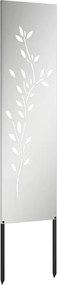 vidaXL Οθόνη Ιδιωτικότητας Κήπου Floral Ασημί 32 χ 140 εκ