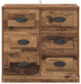 vidaXL Πλαϊνό γραφείο με συρτάρι Παλιό Ξύλο 70 x 35,5 x 67,5 εκ.