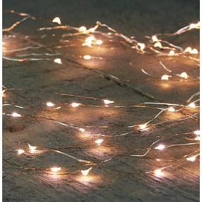 ΦΩΤΑΚΙΑ 100LED ΔΕΣΜΗΣ TIMER ΑΣΗΜΙ ΣΥΡΜΑ 10X1M 6/18H ΘΕΡΜΟ ΛΕΥΚΟ - 50CM ΔΙΑΦΑΝΕΣ LEADCABLE- 3X AA/IP20 ΜΠΑΤΑΡΙΑΣ