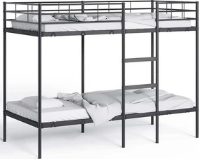 vidaXL Κουκέτα χωρίς στρώμα Μαύρο 90x190 cm Ατσάλι