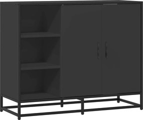 vidaXL Συρταριέρα Μαύρη 92x35x76 εκ. από Επεξεργασμένο Ξύλο