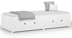 vidaXL Κρεβάτι LED Λευκό 75x190 εκ Μασίφ Ξύλο Πεύκου Small Single