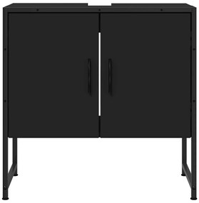 vidaXL Ντουλάπι Νιπτήρα Μπάνιου Μαύρο 60x33x60 εκ. Επεξεργασμένο Ξύλο