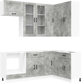 vidaXL Μονάδα κουζίνας KALMAR 8 pcs Γκρι Σκυροδέματος