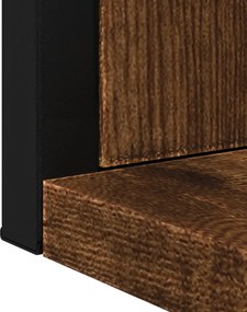 vidaXL Καθρέφτης Μπάνιου με Ράφι Καπνιστή Δρυς 50x12x60εκ. Επεξ. Ξύλο