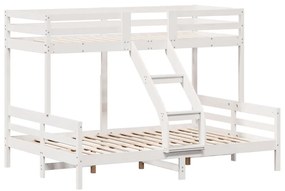 vidaXL Κουκέτα 80x200/140x200 εκ. Λευκό από Μασίφ Ξύλο Πεύκου