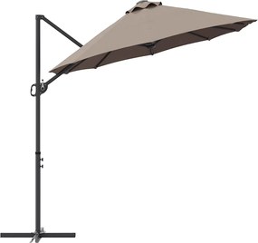 vidaXL Ομπρέλα ηλίου Taupe 372 x 198 x 243 εκ