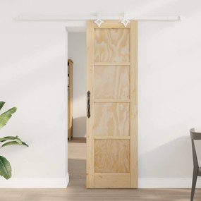 vidaXL Συρόμενη Πόρτα με Σετ Εξαρτημάτων 61x198.5 εκ Μασίφ Ξύλο Πεύκου