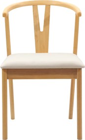 vidaXL Καρέκλα τραπεζαρίας 2 pcs Φυσικό και Ανοιχτό