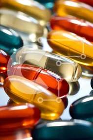 Intra Συλλεκτικό Ξύλινο Παζλ Plywood 4mm - Πολύχρωμες κάψουλες χαπιών στοίβα Σε Ξύλινο Κουτί - Διαστάσεις Puzzle: 10x10 cm – 25 κομμάτια