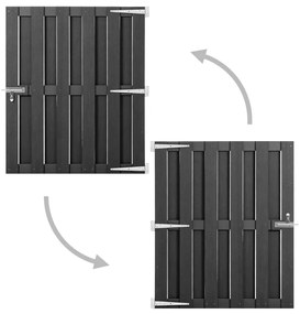 vidaXL Πόρτα Φράχτη Γκρι 100 x 112 εκ. από WPC