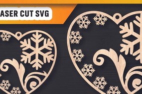 Σετ των 3 Intra απο ξύλο plywood 3mm-4mm πάχος Χριστουγεννιάτικα στολίδια αγάπης με λέιζερ Δίασταση 8x8 cm INTRAFABR-105860735