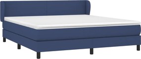 vidaXL Κρεβάτι Boxspring με Στρώμα Μπλε 180x200 εκ. Υφασμάτινο