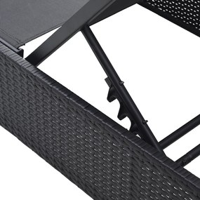 vidaXL Ξαπλώστρα Μαύρη 60x200x27 εκ Ρατάν