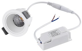 GloboStar® PLUTO-S 60248 Χωνευτό LED Spot Downlight TrimLess Φ6.4cm 7W 910lm 38° AC 220-240V IP20 Φ6.4 x Υ4.9cm - Στρόγγυλο - Λευκό &amp; Anti-Glare HoneyComb - Φυσικό Λευκό 4500K - Bridgelux COB - 5 Years Warranty