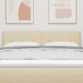 vidaXL Κεφαλάρι  με κουμπωτή ταπετσαρία Κρεμ 140 cm