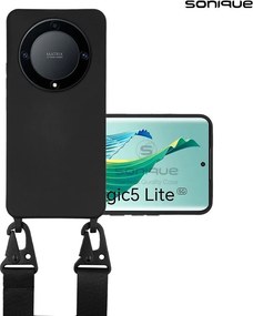 Θήκη Σιλικόνης με Strap CarryHang Sonique Honor Magic5 Lite 5G Μαύρο