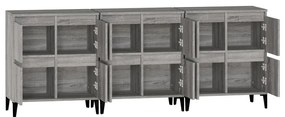 vidaXL Ντουλάπι 3 τεμ. Γκρι Sonoma 60x35x70 εκ. από Επεξεργασμένο Ξύλο