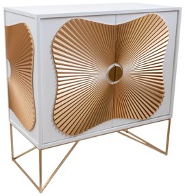 Μπουφές Mdf Λευκός-Χρυσός 78,5x38x80εκ. Zen Collection 24.39.51288